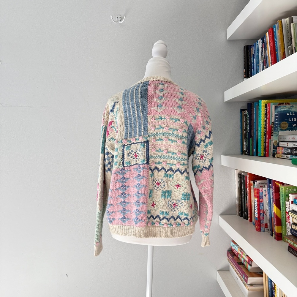 Bryan Connelly Boho Patchwork Textured Cardigan I… - image 7